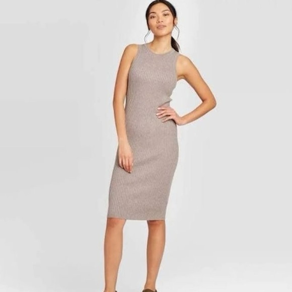 Magaschoni Sleeveless Ribbed Midi Dress NWT